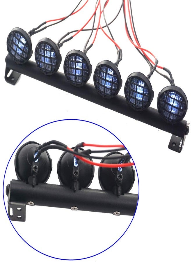 Share Goo ShareGoo RC 6Led LED Light Bar Headlight Metal Roof Lamp Compatible with Traxxas TRX4 Axial SCX10 90046 D90 RC4WD 1/10 RC Crawler Car - Image 3